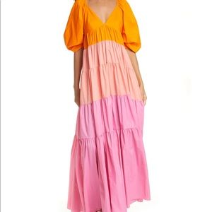 STAUD meadow tiered maxi dress